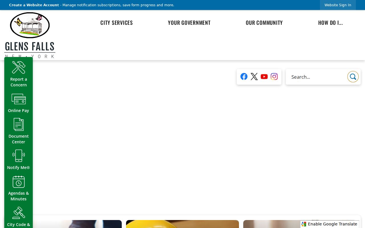 Glens Falls criminal history city government records homepage