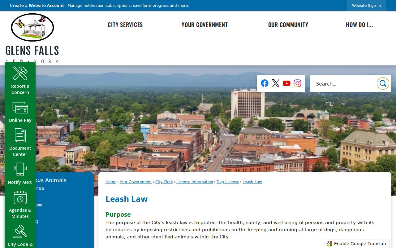 Glens Falls criminal history police department records page