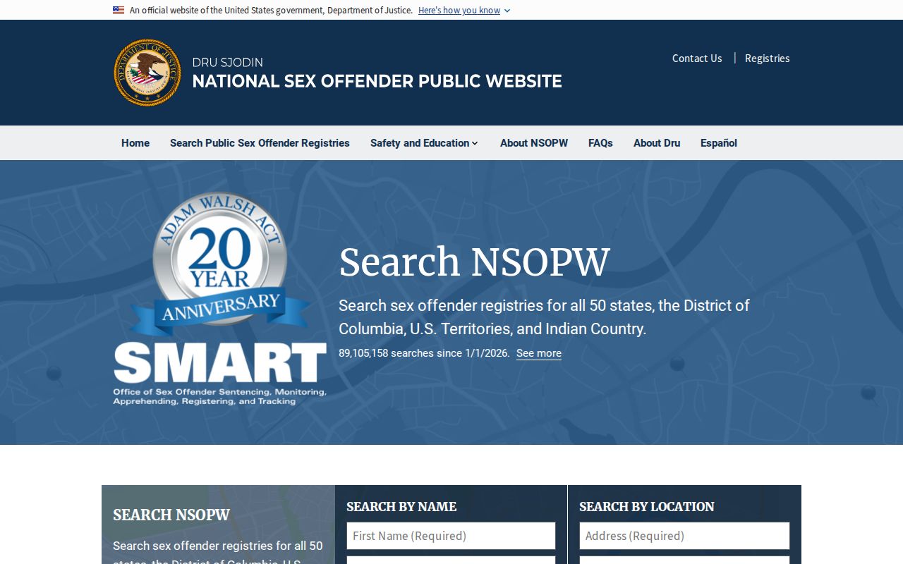 National search layer for Warren County sex offender registry checks
